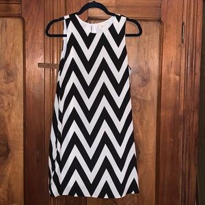 Black and White Chevron Shift Dress